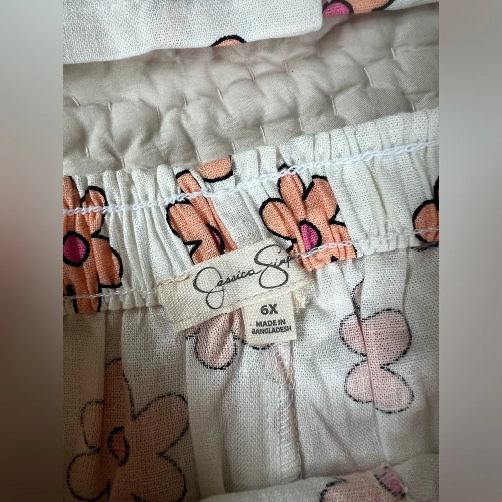 Jessica Simpson girls linen blend floral shorts set 6x
